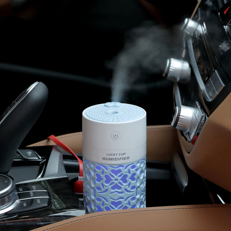 SaengQ 250ml Humidificador de Aire con Lámpara Nocturna LED, Difusor de Aceites Esenciales USB, Mini Vaporizador para Hogar, Oficina y Auto