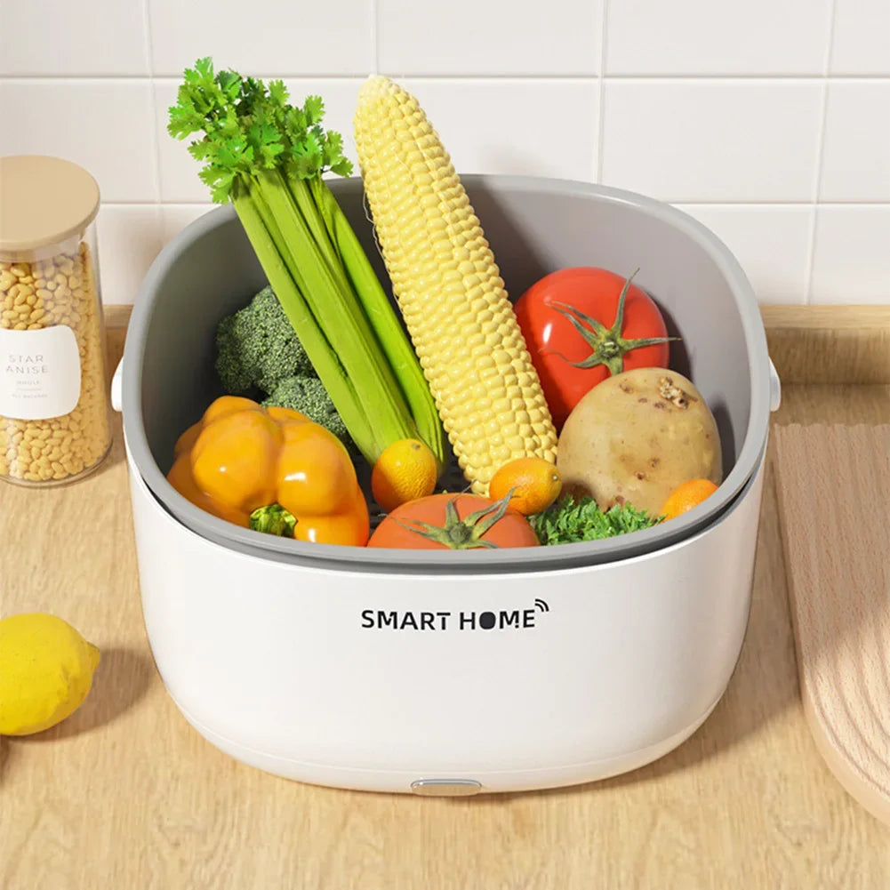 Nueva Máquina Eléctrica Ultrasónica para Lavar Verduras y Frutas, Inalámbrica, Cesta Purificadora de Alimentos, Gran Capacidad