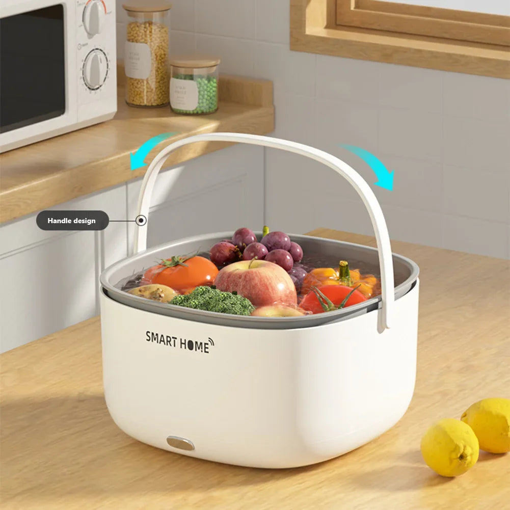 Nueva Máquina Eléctrica Ultrasónica para Lavar Verduras y Frutas, Inalámbrica, Cesta Purificadora de Alimentos, Gran Capacidad