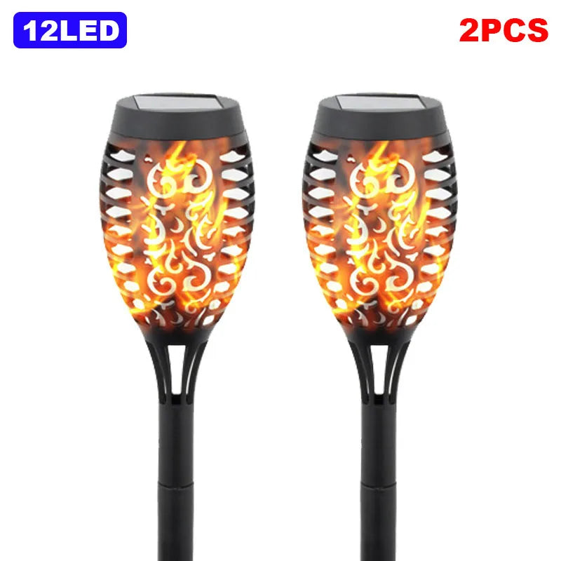 Luz Solar de Antorcha LED 12/33/96 para Jardín, Patio Exterior, Impermeable, Decoración de Paisaje con Llama